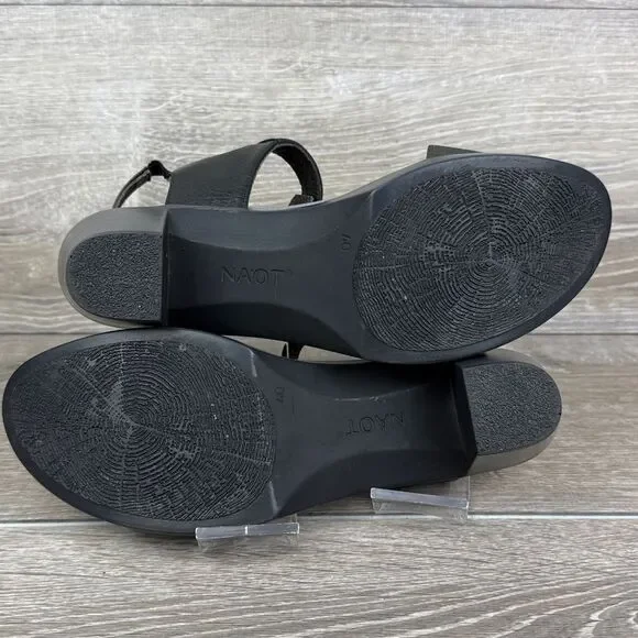 Naot Intact Women’s Sz 9/EU 40 Black Velvet Nubuck Dual Hook & Loop Sandals - Picture 8 of 11